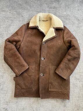 Antartex Lambskin Vintage Shearling-Lined Coat - Brown/Cream